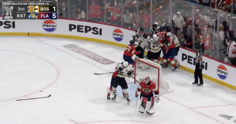 Bruins vs. Panthers Game 2 featured wild 10-man fight in NHL Playoffs