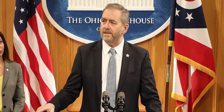 Ohio students, faith leaders rally outside event that featured Project 2025 leader