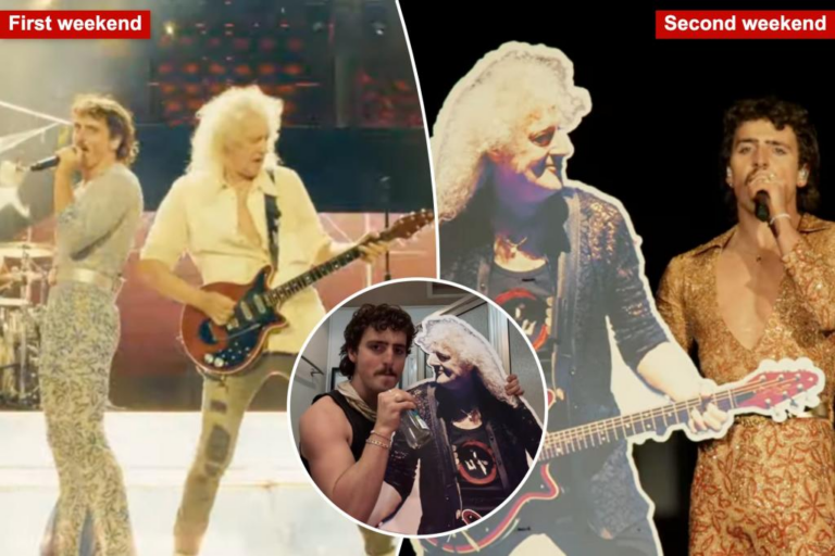 Benson Boone trolls Coachella with Brian May cardboard cutout