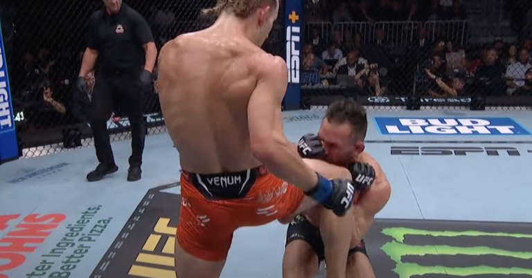 Watch Paddy Pimblett open up nasty cut on Michael Chandler with brutal knee in slow motion at UFC 314