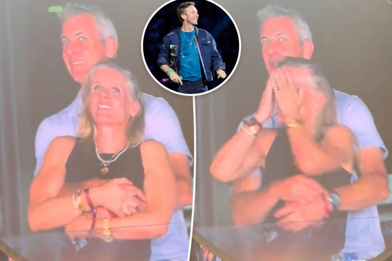 Chris Martin catches horrified couple on kiss cam during Coldplay concert