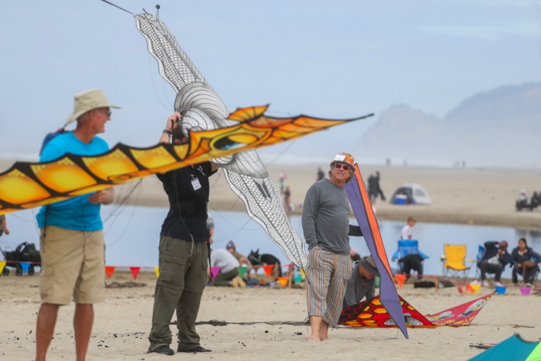 Lincoln City Kite Festival flyers paint coast with color, despite initial calm weather