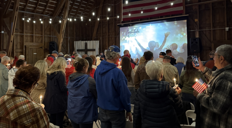 More than 350 people attend candlelight vigil in Pompey for Charlie Kirk