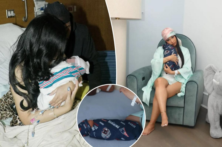 Cardi B shares first photos of her baby with Patriots’ Stefon Diggs