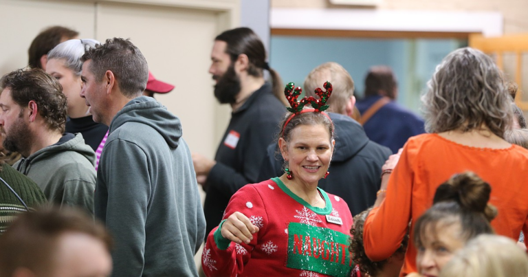 Community gathers at Human Rights Education Institute for holiday meal