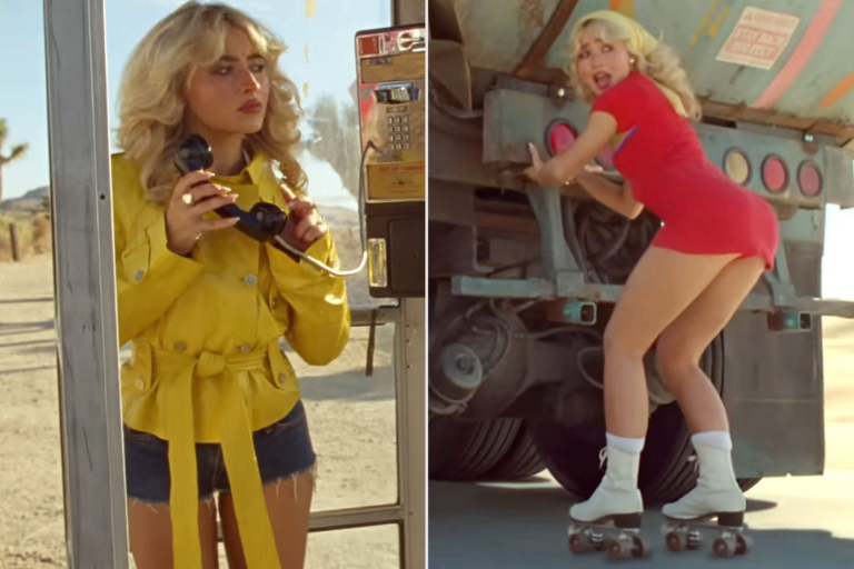 Sabrina Carpenter Touts the Massive Number of Outfit Changes in ‘Manchild’ Music Video