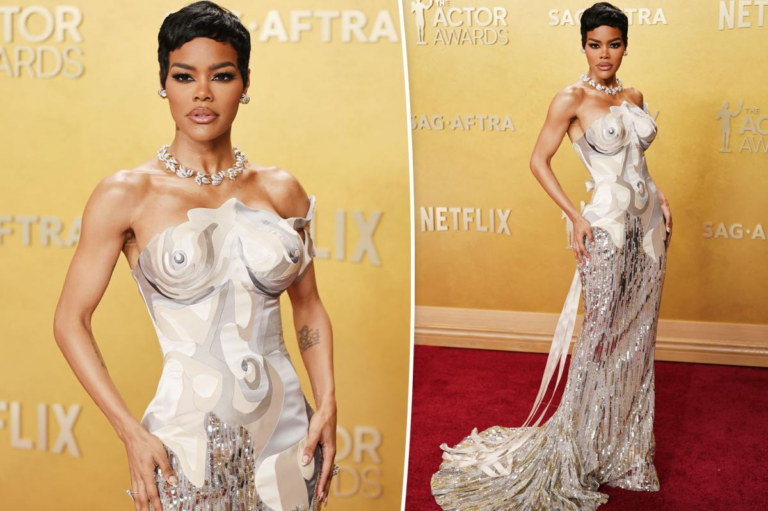 Teyana Taylor dazzles in ‘naked’ dress on SAG Actor Awards 2026 red carpet