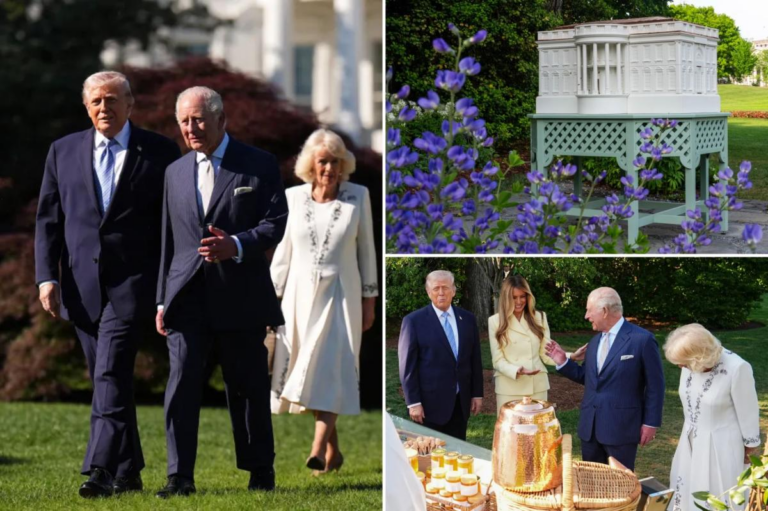 Melania’s White House beehive and honey strike sweet note during royals’ visit